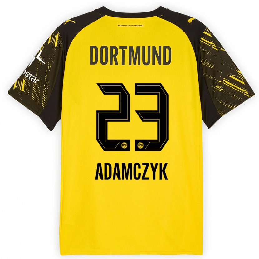 Danxen Hombre Camiseta Nico Adamczyk #23 Amarillo Negro 1ª Equipación 2025/26 La Camisa México