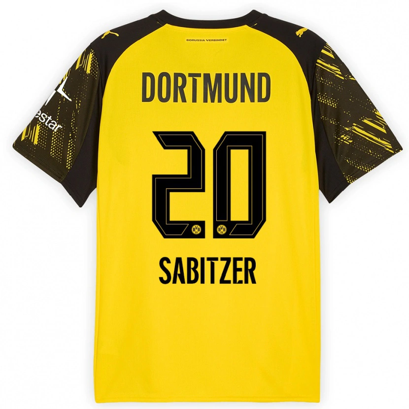 Danxen Hombre Camiseta Marcel Sabitzer #20 Amarillo Negro 1ª Equipación 2025/26 La Camisa México