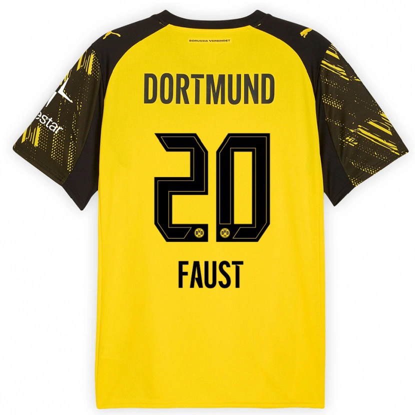 Danxen Hombre Camiseta Tom Faust #20 Amarillo Negro 1ª Equipación 2025/26 La Camisa México