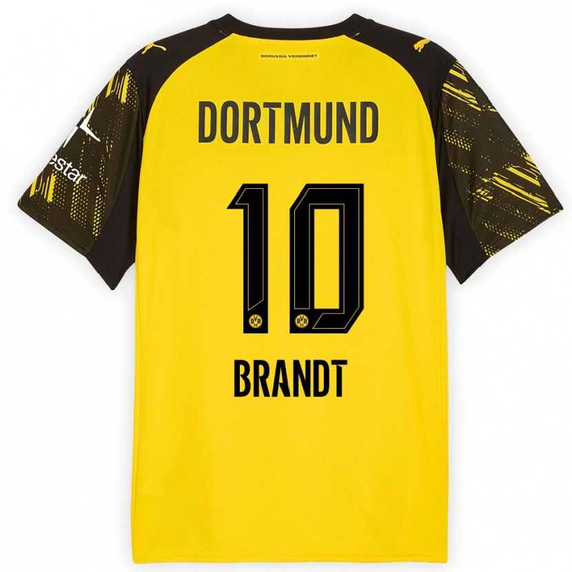 Danxen Hombre Camiseta Julian Brandt #10 Amarillo Negro 1ª Equipación 2025/26 La Camisa México