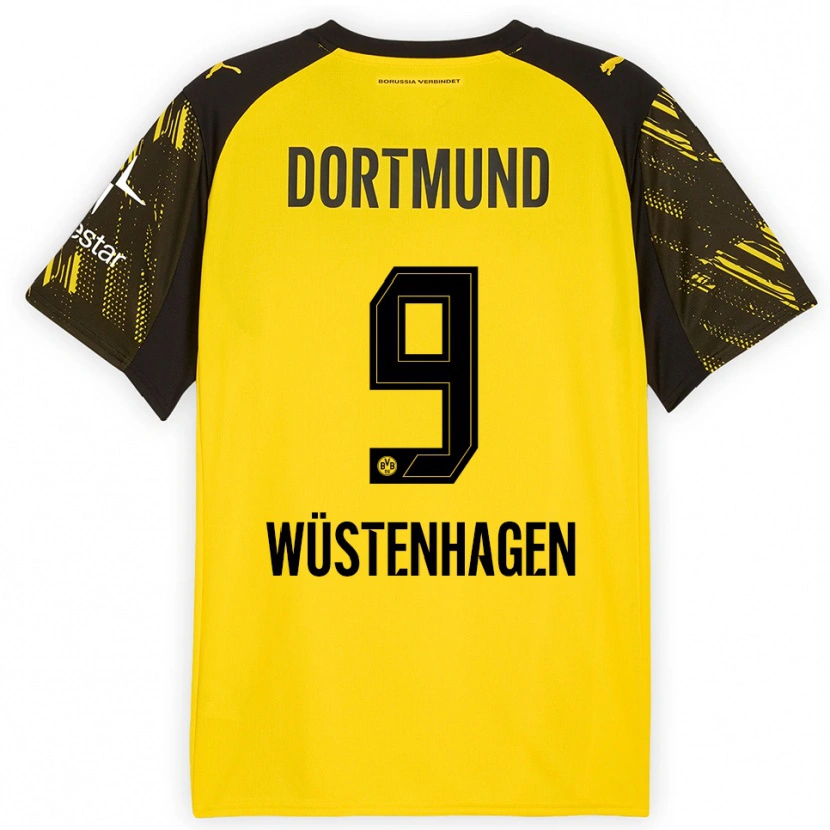 Danxen Hombre Camiseta Bennedikt Wüstenhagen #9 Amarillo Negro 1ª Equipación 2025/26 La Camisa México