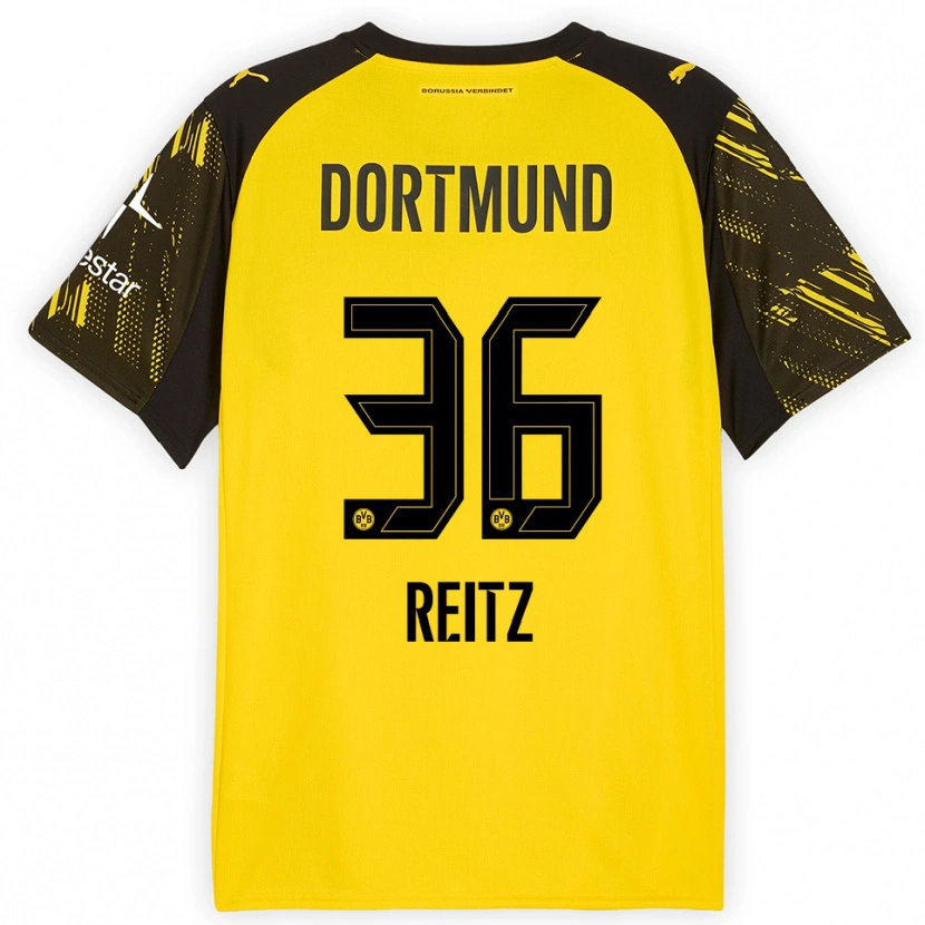 Danxen Hombre Camiseta Tony Reitz #36 Amarillo Negro 1ª Equipación 2025/26 La Camisa México