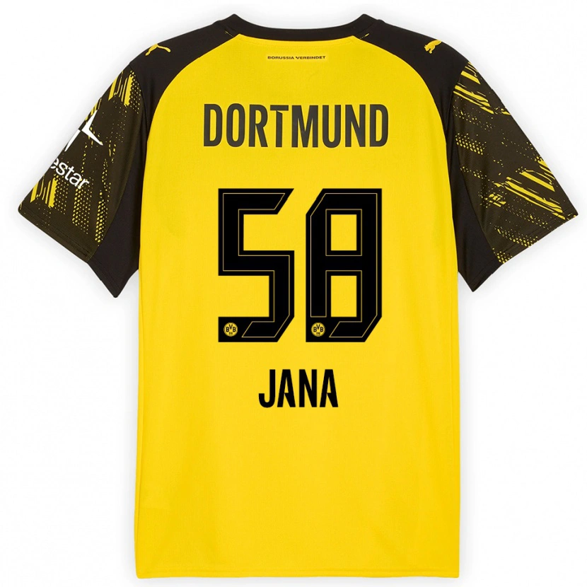 Danxen Hombre Camiseta Nordberg Jana #58 Amarillo Negro 1ª Equipación 2025/26 La Camisa México