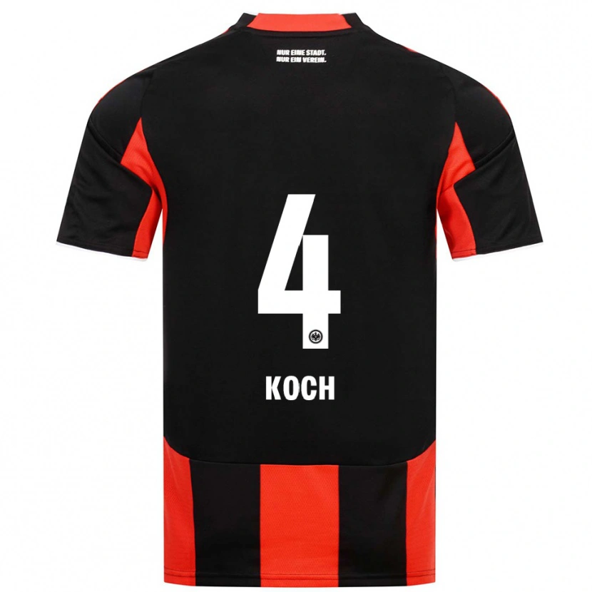 Danxen Hombre Camiseta Robin Koch #4 Negro Rojo 1ª Equipación 2025/26 La Camisa México