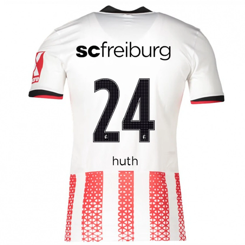 Danxen Hombre Camiseta Jannik Huth #24 Blanco Rojo 1ª Equipación 2025/26 La Camisa México