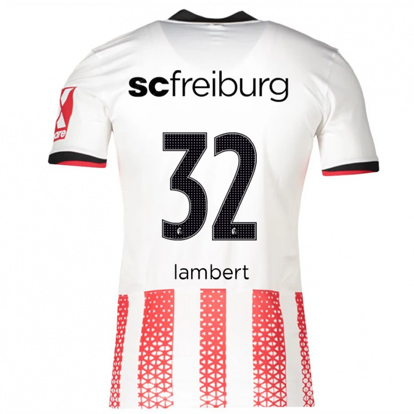 Danxen Hombre Camiseta Gabrielle Lambert #32 Blanco Rojo 1ª Equipación 2025/26 La Camisa México
