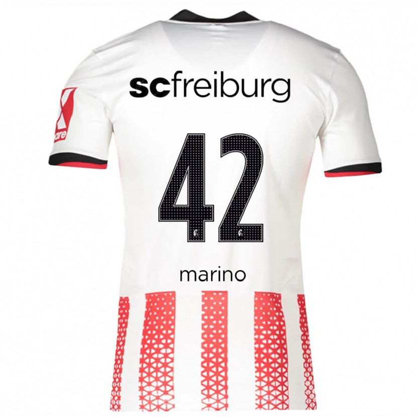 Danxen Hombre Camiseta Luca Marino #42 Blanco Rojo 1ª Equipación 2025/26 La Camisa México