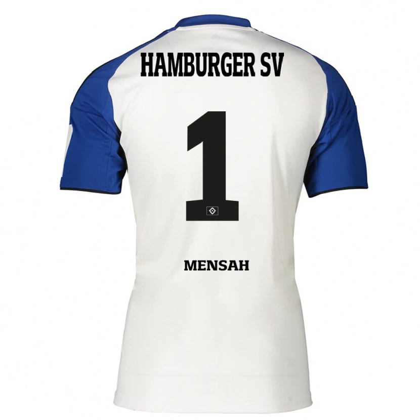 Danxen Hombre Camiseta Steven Mensah #1 Blanco Azul 1ª Equipación 2025/26 La Camisa México