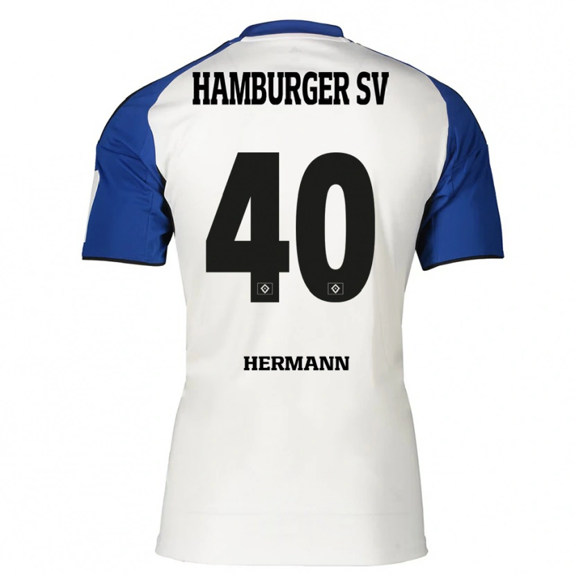 Danxen Hombre Camiseta Hannes Hermann #40 Blanco Azul 1ª Equipación 2025/26 La Camisa México