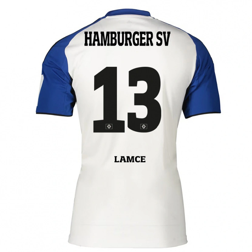 Danxen Hombre Camiseta Benjamin Lamce #13 Blanco Azul 1ª Equipación 2025/26 La Camisa México