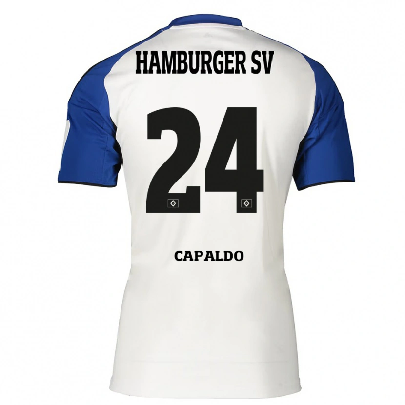 Danxen Hombre Camiseta Nicolás Capaldo #24 Blanco Azul 1ª Equipación 2025/26 La Camisa México
