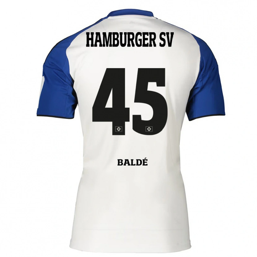 Danxen Hombre Camiseta Fabio Baldé #45 Blanco Azul 1ª Equipación 2025/26 La Camisa México