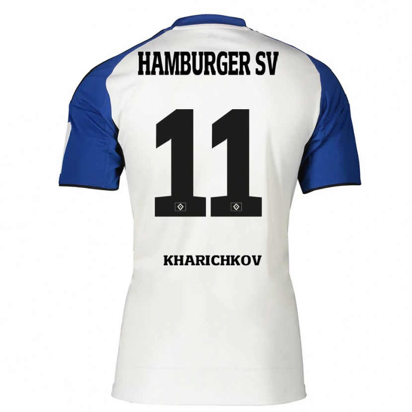 Danxen Hombre Camiseta Valentyn Kharichkov #11 Blanco Azul 1ª Equipación 2025/26 La Camisa México
