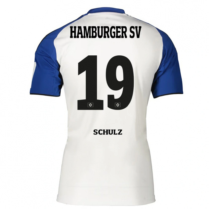 Danxen Hombre Camiseta Victoria Schulz #19 Blanco Azul 1ª Equipación 2025/26 La Camisa México