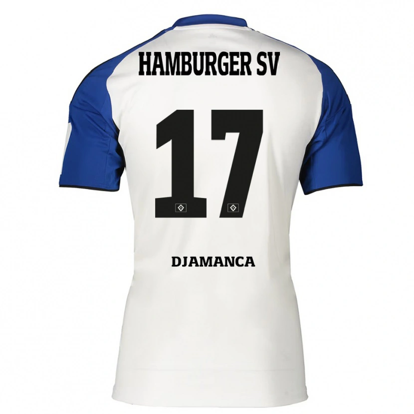 Danxen Hombre Camiseta Ismaila Djamanca #17 Blanco Azul 1ª Equipación 2025/26 La Camisa México