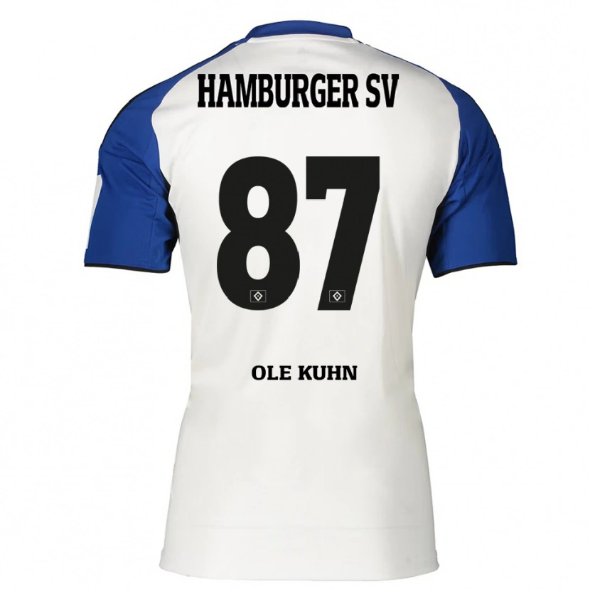 Danxen Hombre Camiseta Niklas Ole Kühn #87 Blanco Azul 1ª Equipación 2025/26 La Camisa México