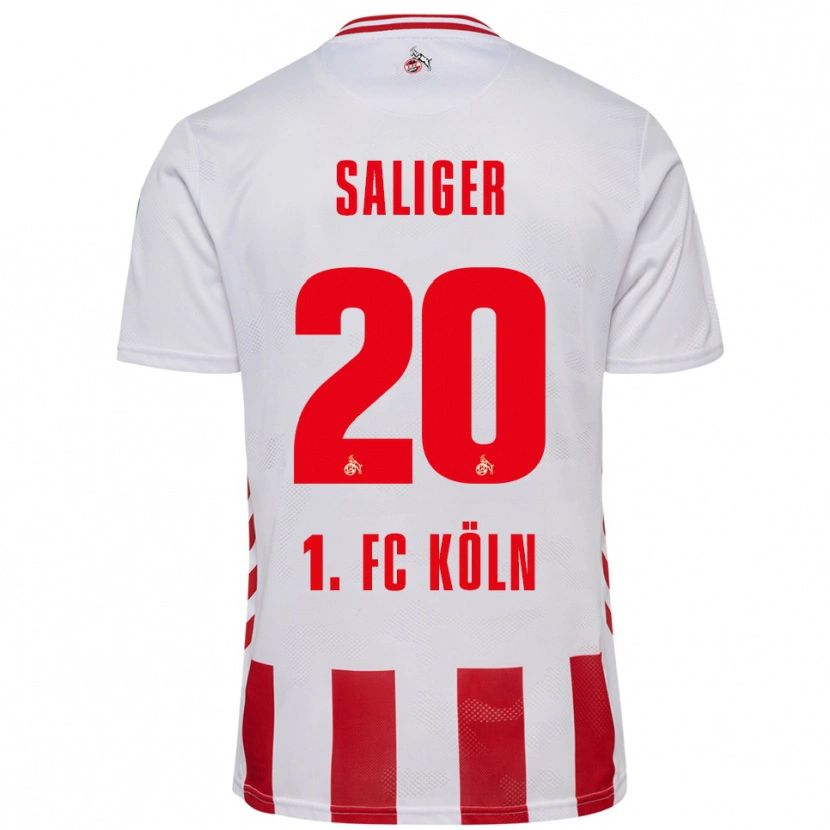 Danxen Hombre Camiseta Jonas Saliger #20 Blanco Rojo 1ª Equipación 2025/26 La Camisa México