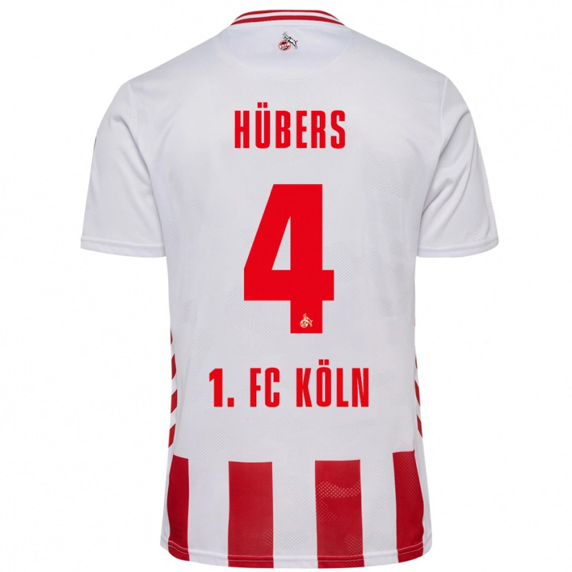 Danxen Hombre Camiseta Timo Hübers #4 Blanco Rojo 1ª Equipación 2025/26 La Camisa México
