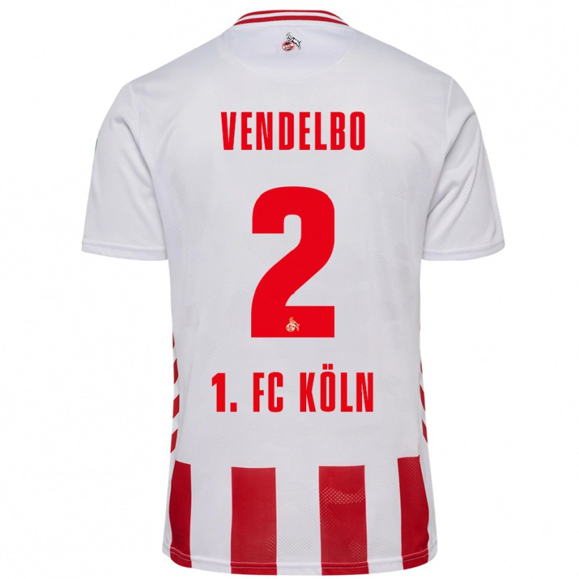 Danxen Hombre Camiseta Sofie Vendelbo #2 Blanco Rojo 1ª Equipación 2025/26 La Camisa México