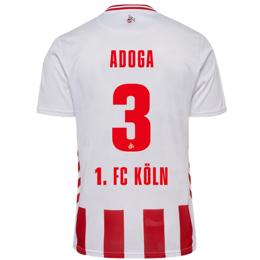 Danxen Hombre Camiseta Brian Adoga #3 Blanco Rojo 1ª Equipación 2025/26 La Camisa México