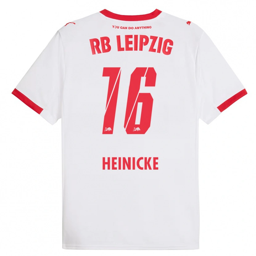 Danxen Hombre Camiseta Niklas Heinicke #16 Blanco Rojo 1ª Equipación 2025/26 La Camisa México
