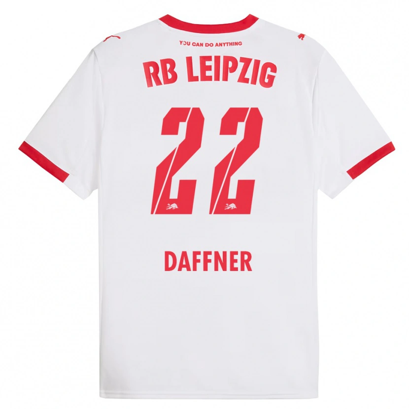 Danxen Hombre Camiseta Felix Daffner #22 Blanco Rojo 1ª Equipación 2025/26 La Camisa México
