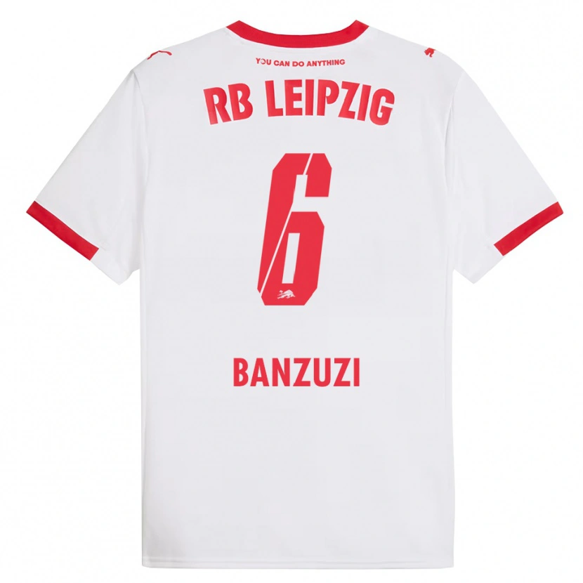 Danxen Hombre Camiseta Ezechiel Banzuzi #6 Blanco Rojo 1ª Equipación 2025/26 La Camisa México