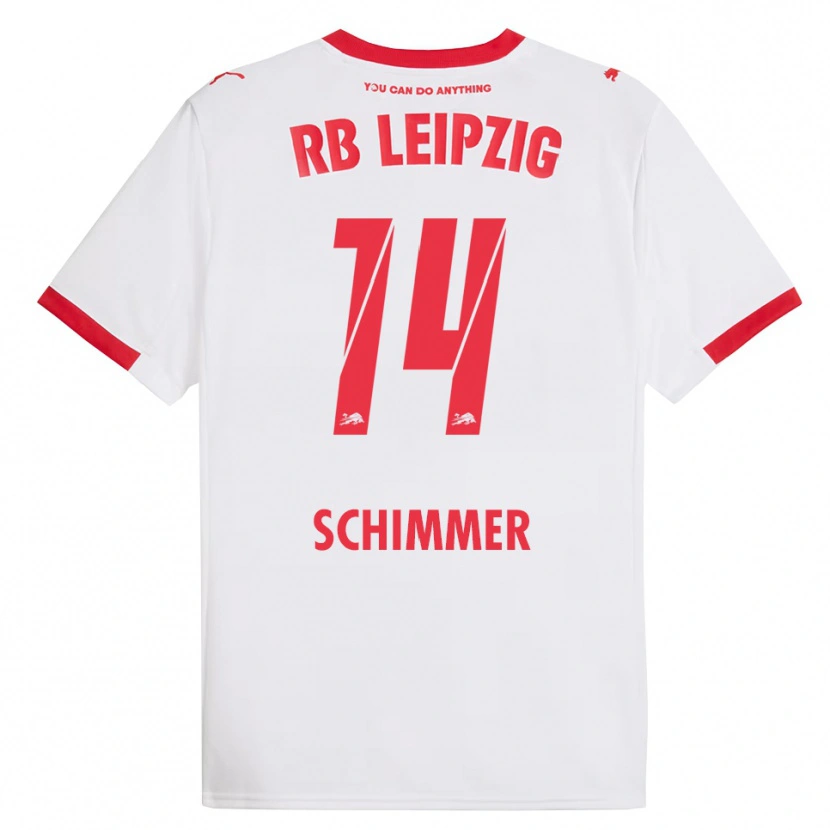 Danxen Hombre Camiseta Marleen Schimmer #14 Blanco Rojo 1ª Equipación 2025/26 La Camisa México