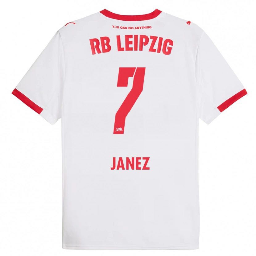 Danxen Hombre Camiseta Korina Lara Janež #7 Blanco Rojo 1ª Equipación 2025/26 La Camisa México
