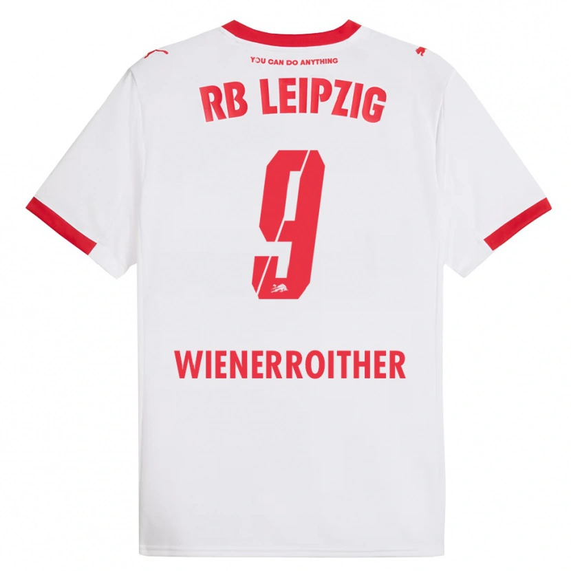 Danxen Hombre Camiseta Katja Wienerroither #9 Blanco Rojo 1ª Equipación 2025/26 La Camisa México