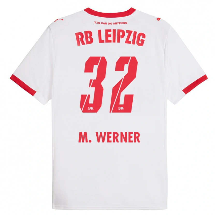 Danxen Hombre Camiseta Mia Werner #32 Blanco Rojo 1ª Equipación 2025/26 La Camisa México
