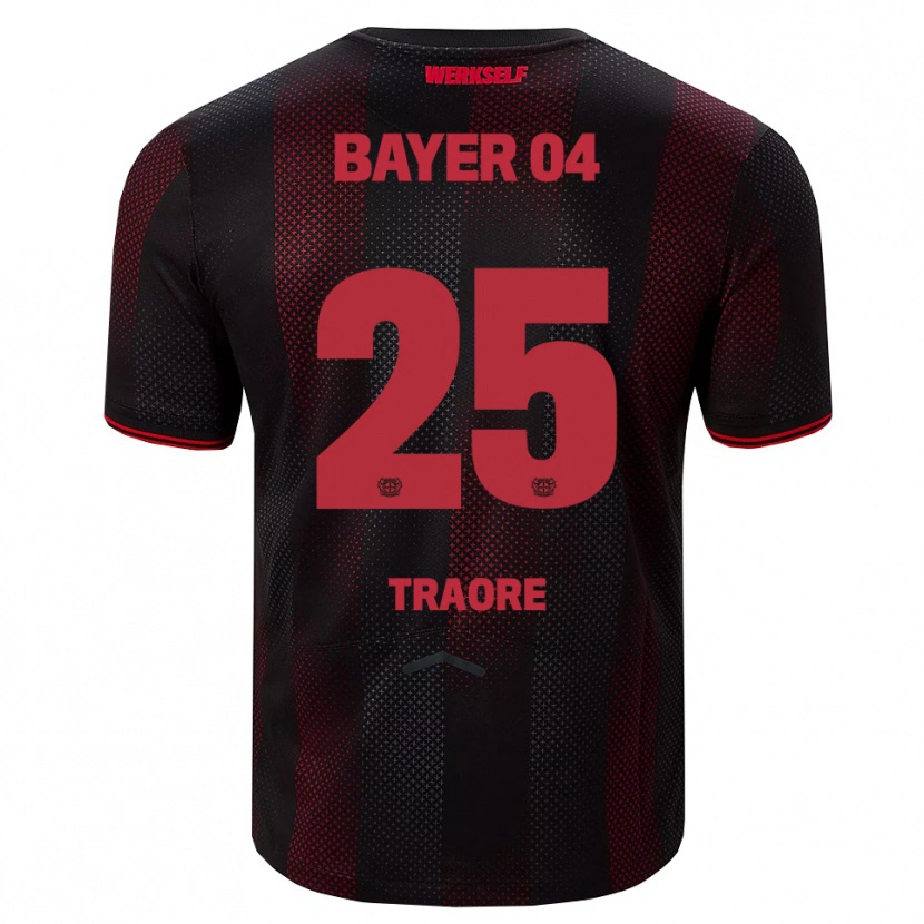Danxen Hombre Camiseta Amael-Demba Traore #25 Negro Rojo 1ª Equipación 2025/26 La Camisa México