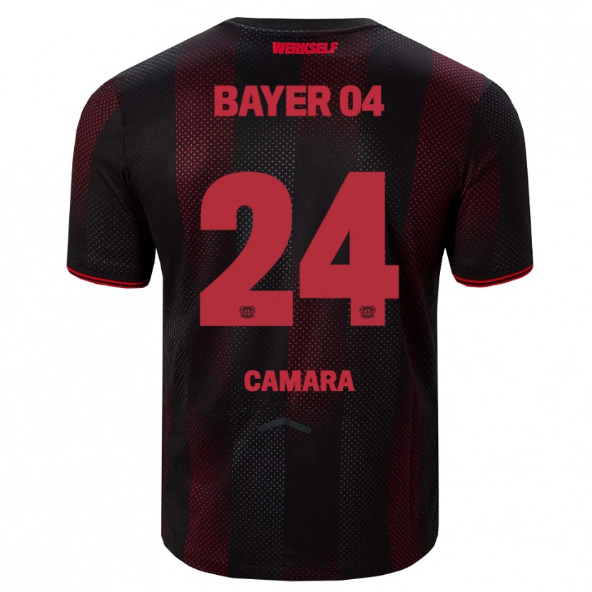Danxen Hombre Camiseta Nourdine Camara #24 Negro Rojo 1ª Equipación 2025/26 La Camisa México