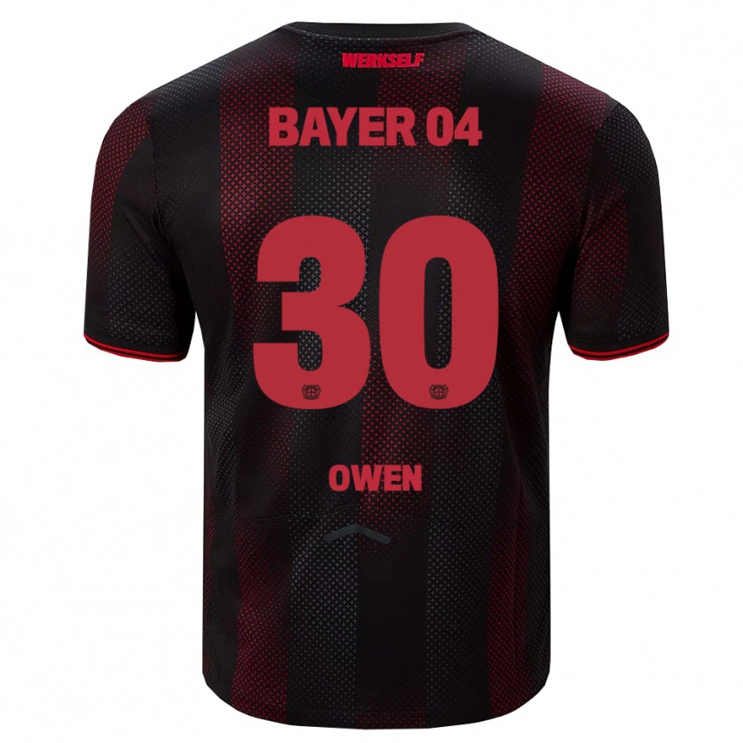 Danxen Hombre Camiseta Emmanuel Chigozie Owen #30 Negro Rojo 1ª Equipación 2025/26 La Camisa México