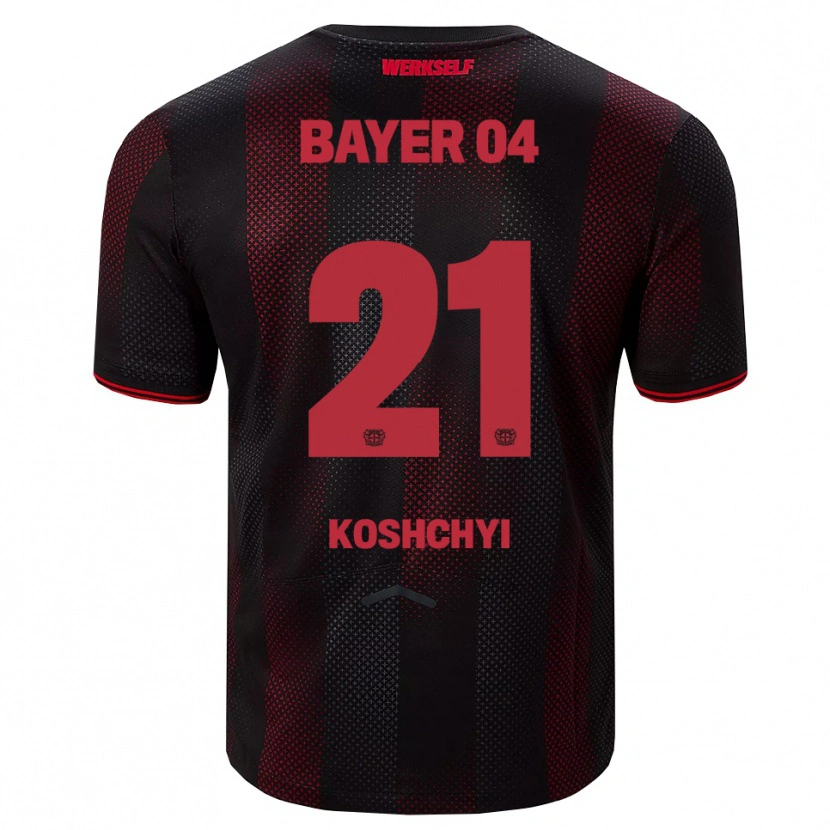 Danxen Hombre Camiseta Yegor Koshchyi #21 Negro Rojo 1ª Equipación 2025/26 La Camisa México