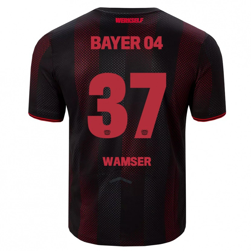 Danxen Hombre Camiseta Carlotta Wamser #37 Negro Rojo 1ª Equipación 2025/26 La Camisa México