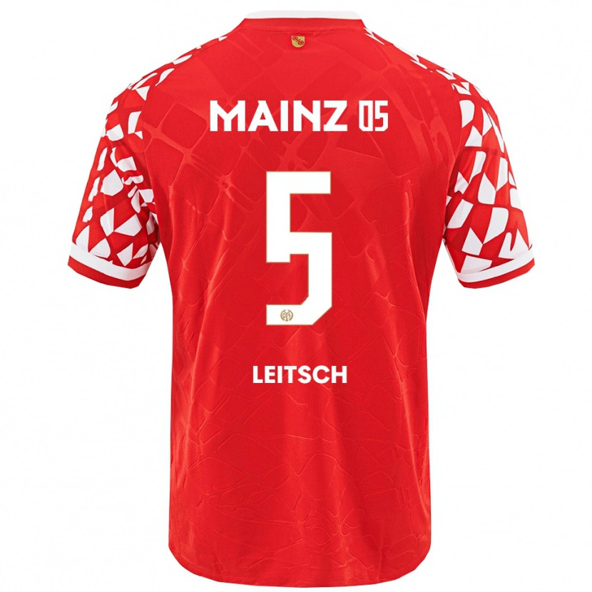 Danxen Hombre Camiseta Maxim Leitsch #5 Rojo Blanco 1ª Equipación 2025/26 La Camisa México