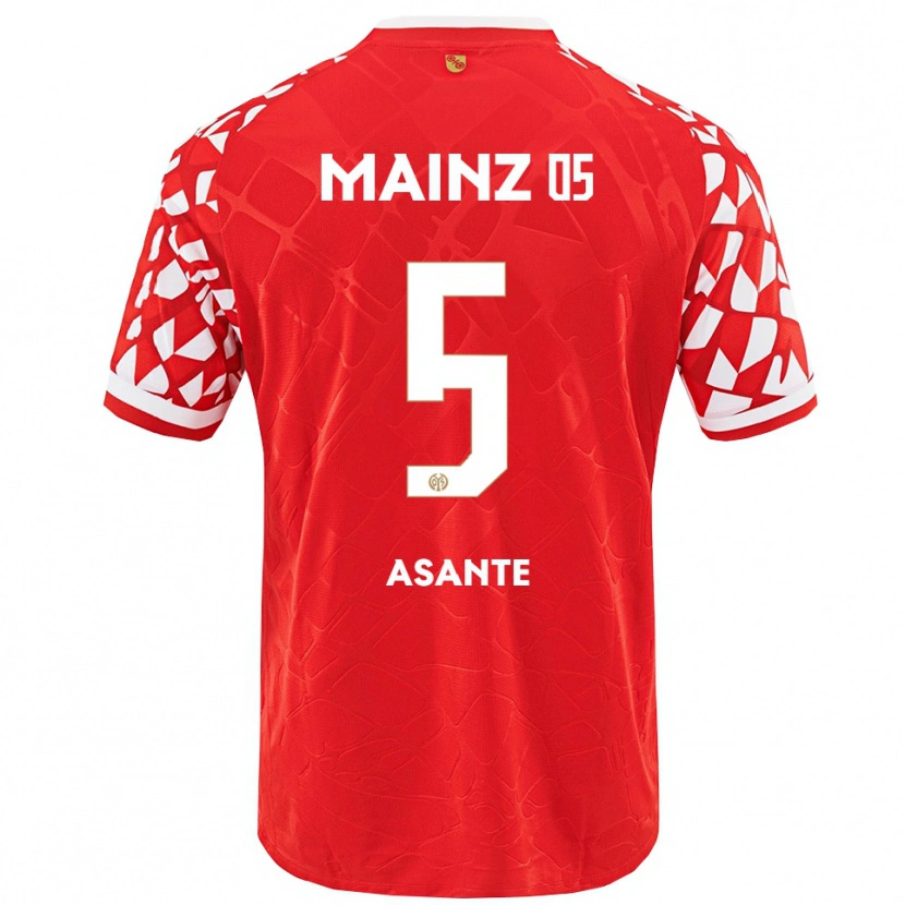 Danxen Hombre Camiseta Marvin Asante #5 Rojo Blanco 1ª Equipación 2025/26 La Camisa México