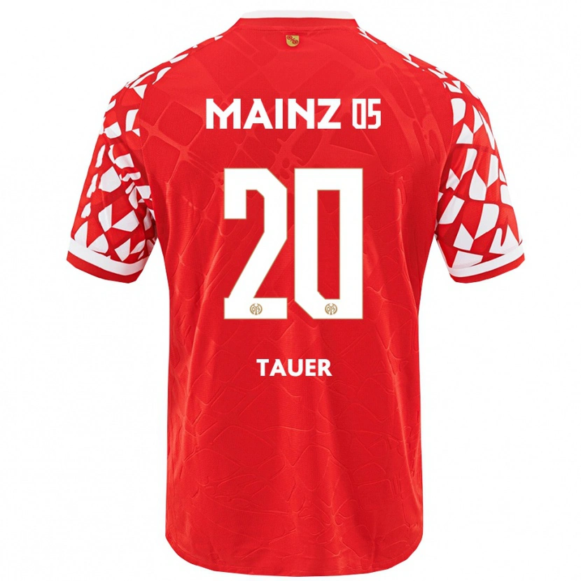 Danxen Hombre Camiseta Niklas Tauer #20 Rojo Blanco 1ª Equipación 2025/26 La Camisa México