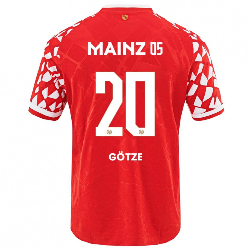 Danxen Hombre Camiseta Justus Götze #20 Rojo Blanco 1ª Equipación 2025/26 La Camisa México