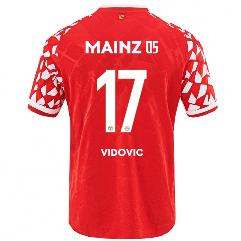 Danxen Hombre Camiseta Gabriel Vidovic #17 Rojo Blanco 1ª Equipación 2025/26 La Camisa México