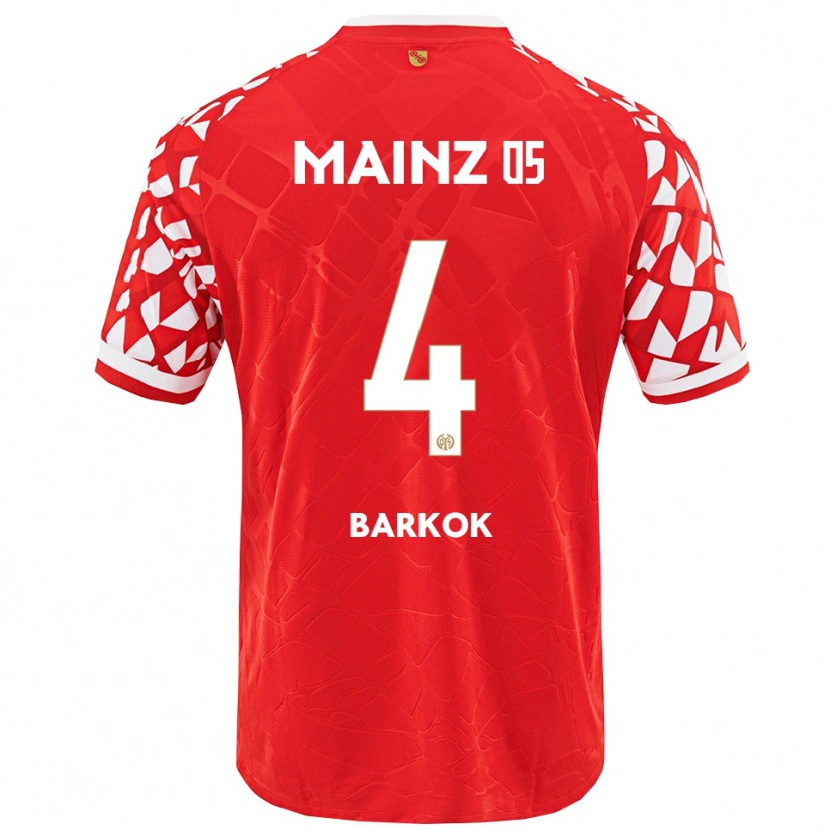 Danxen Hombre Camiseta Aymen Barkok #4 Rojo Blanco 1ª Equipación 2025/26 La Camisa México