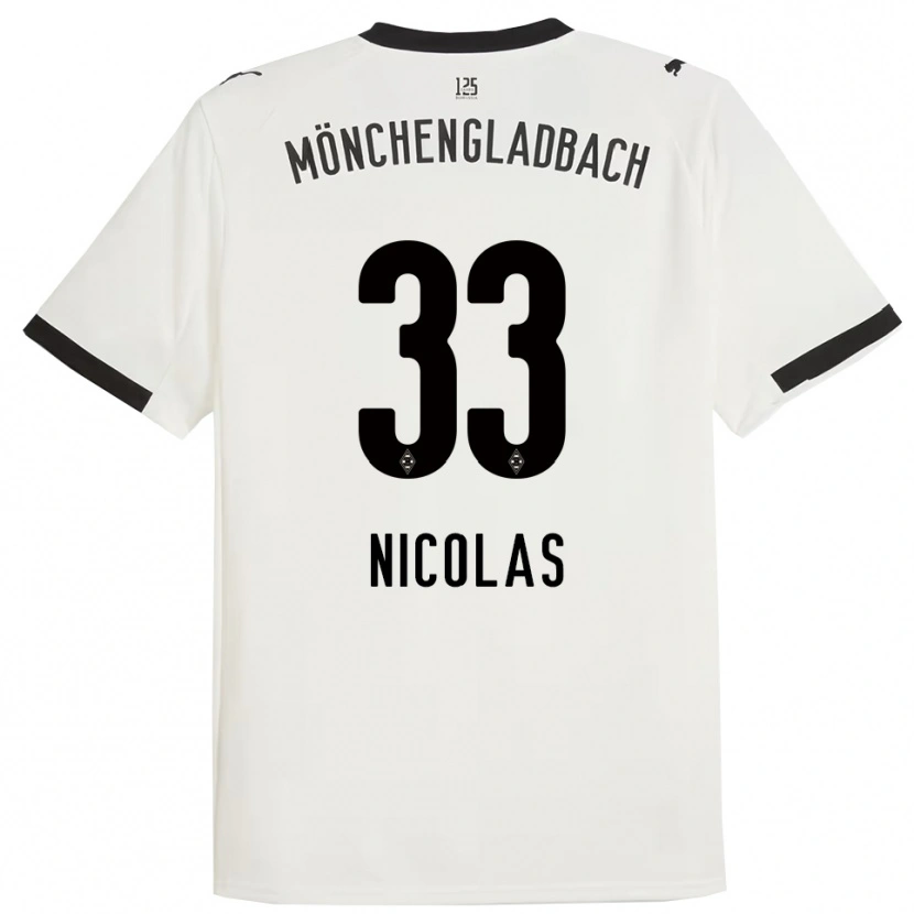 Danxen Hombre Camiseta Moritz Nicolas #33 Blanco Negro 1ª Equipación 2025/26 La Camisa México