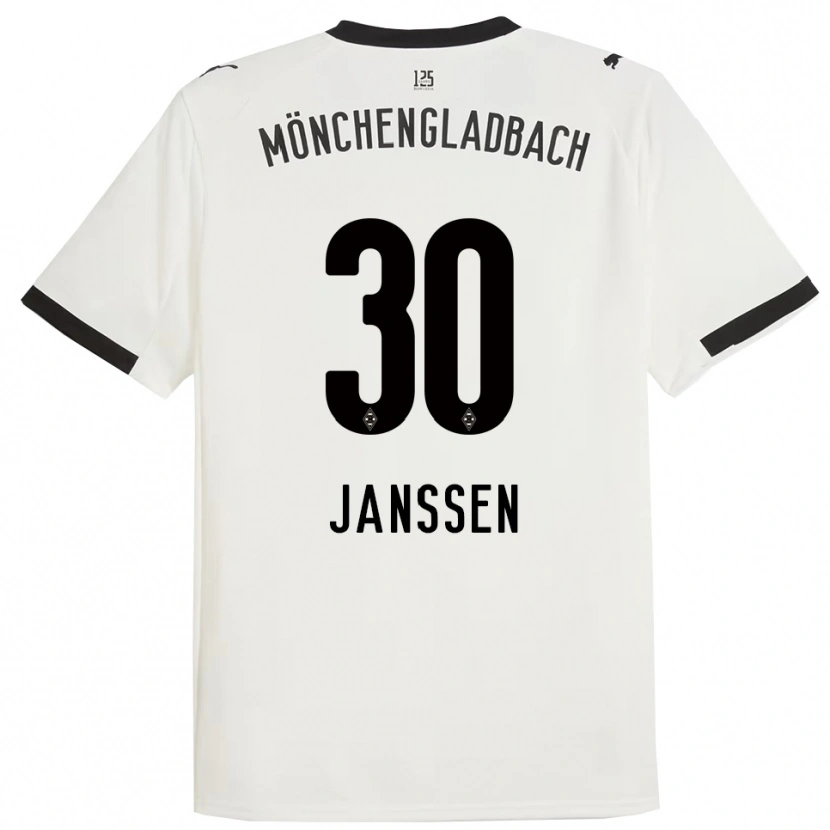 Danxen Hombre Camiseta Annalena Janssen #30 Blanco Negro 1ª Equipación 2025/26 La Camisa México