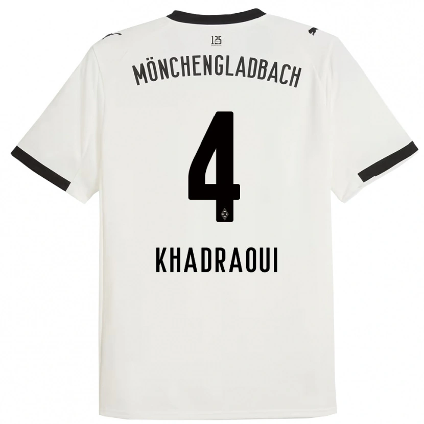 Danxen Hombre Camiseta Elias Khadraoui #4 Blanco Negro 1ª Equipación 2025/26 La Camisa México