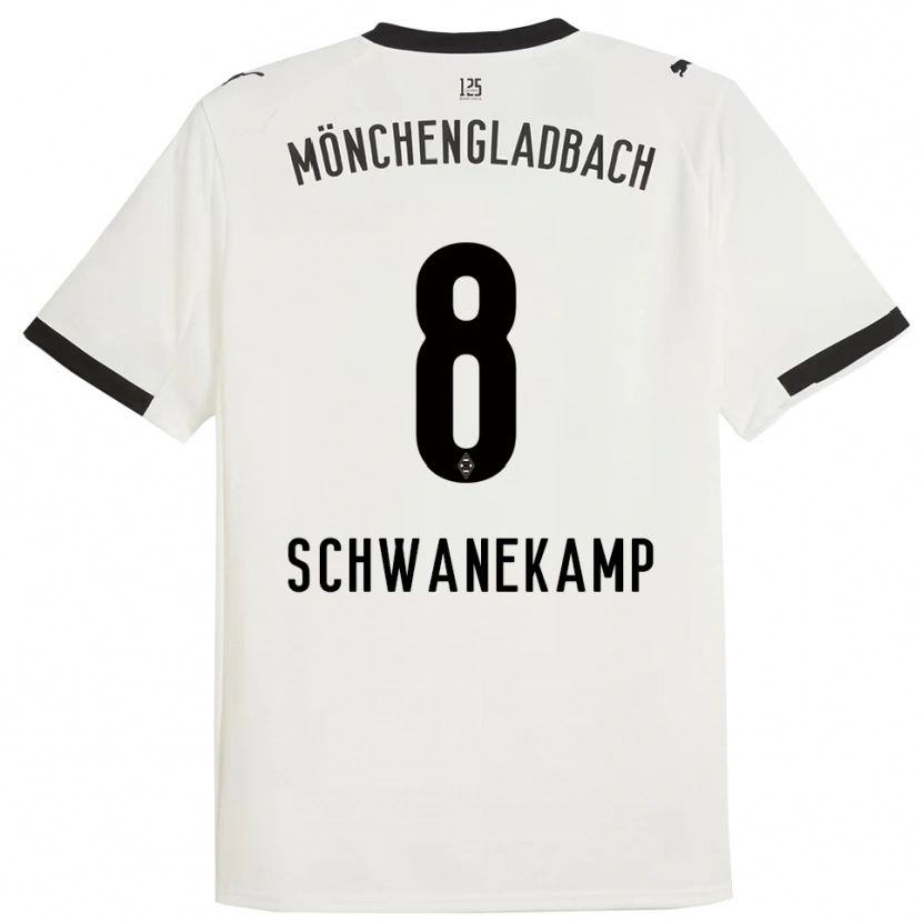 Danxen Hombre Camiseta Jana Schwanekamp #8 Blanco Negro 1ª Equipación 2025/26 La Camisa México