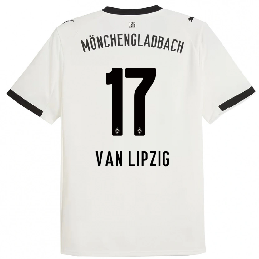 Danxen Hombre Camiseta Mika Van Lipzig #17 Blanco Negro 1ª Equipación 2025/26 La Camisa México