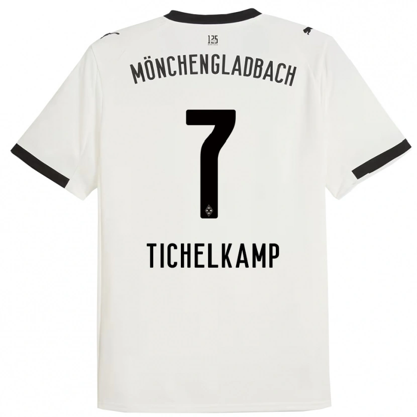 Danxen Hombre Camiseta Emily Tichelkamp #7 Blanco Negro 1ª Equipación 2025/26 La Camisa México