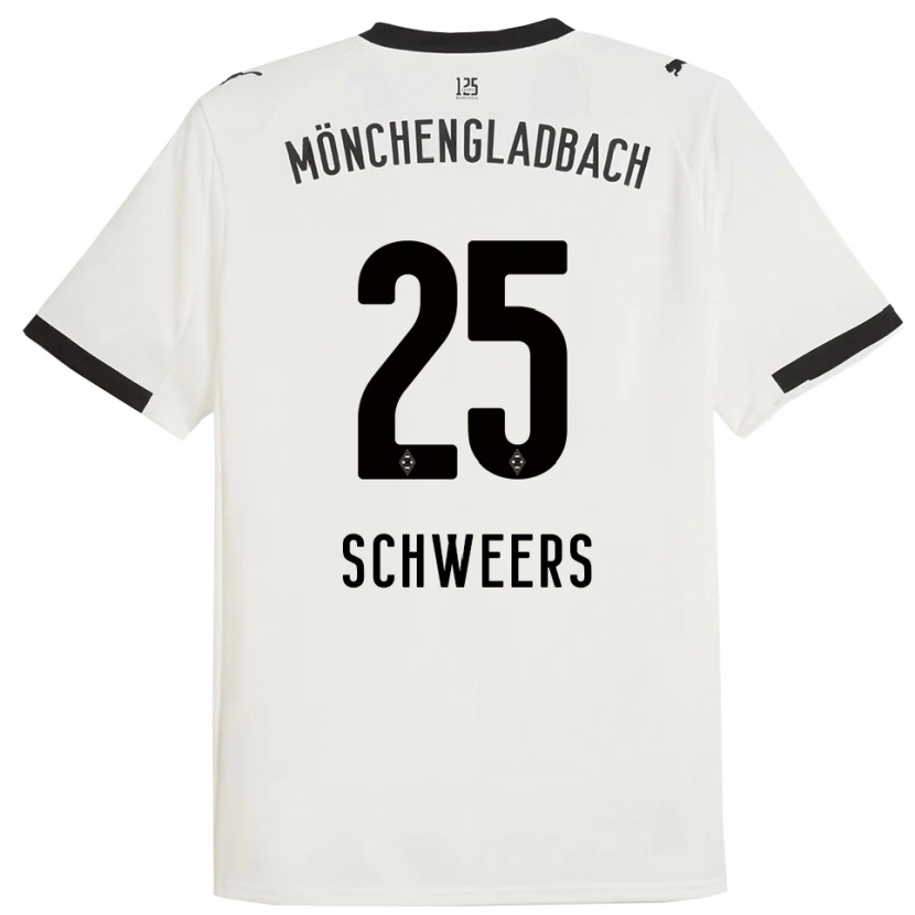 Danxen Hombre Camiseta Lion Schweers #25 Blanco Negro 1ª Equipación 2025/26 La Camisa México