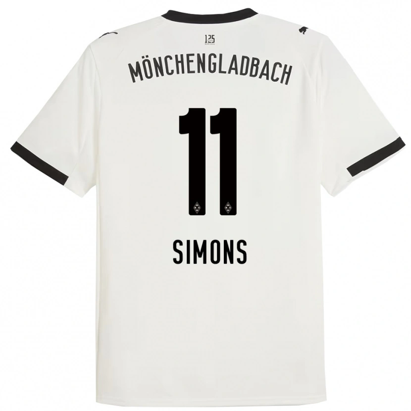 Danxen Hombre Camiseta Kelly Simons #11 Blanco Negro 1ª Equipación 2025/26 La Camisa México